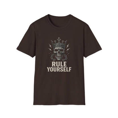 Skull Crown Unisex T-Shirt, Rule Yourself Apparel, Edgy Graphic Tee, Streetwear, Self-Empowerment Gift
