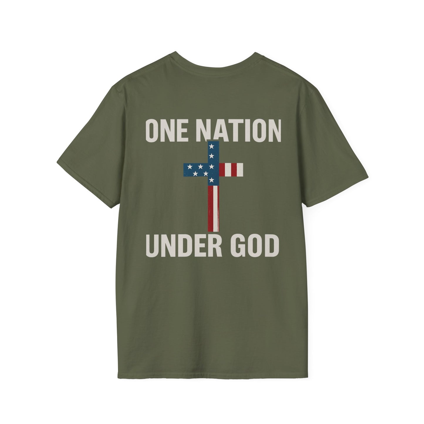 Patriotic Christian T-Shirt, One Nation Under God Tee, Unisex Graphic Top, Faith-Based Apparel, Independence Day Gift, Casual Wear