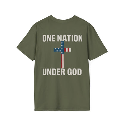 Patriotic Christian T-Shirt, One Nation Under God Tee, Unisex Graphic Top, Faith-Based Apparel, Independence Day Gift, Casual Wear