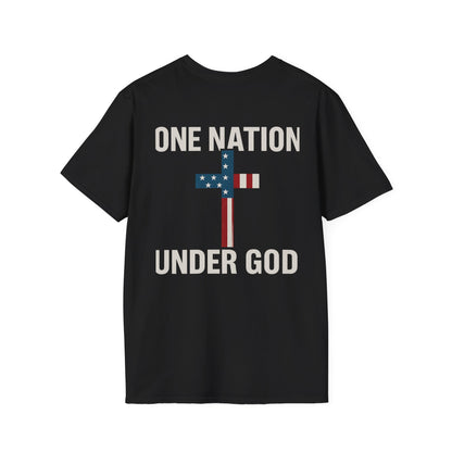 Patriotic Christian T-Shirt, One Nation Under God Tee, Unisex Graphic Top, Faith-Based Apparel, Independence Day Gift, Casual Wear