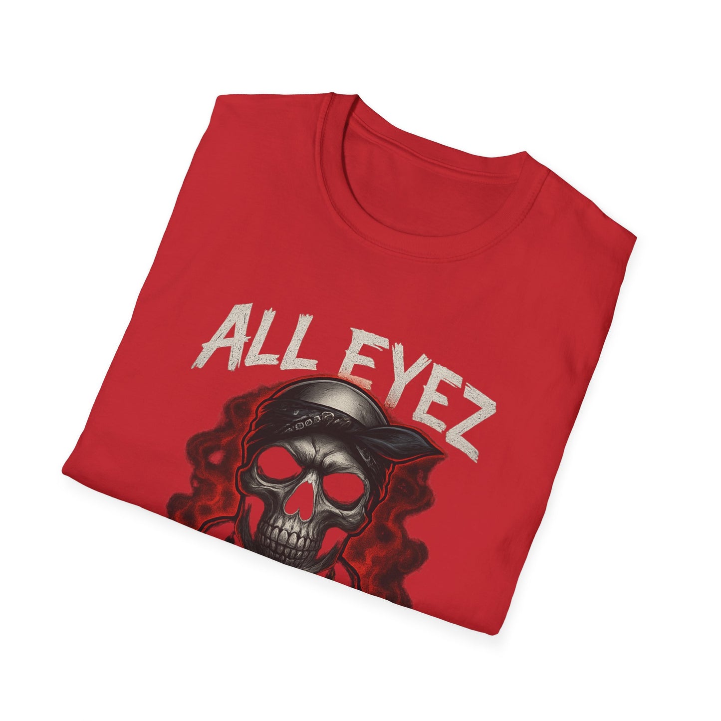 All Eyez on Me Skull Unisex T-Shirt | Casual Streetwear, Music Vibe Tee, Cool Graphic Apparel, Hip-Hop Fashion, Gift for Music Lovers
