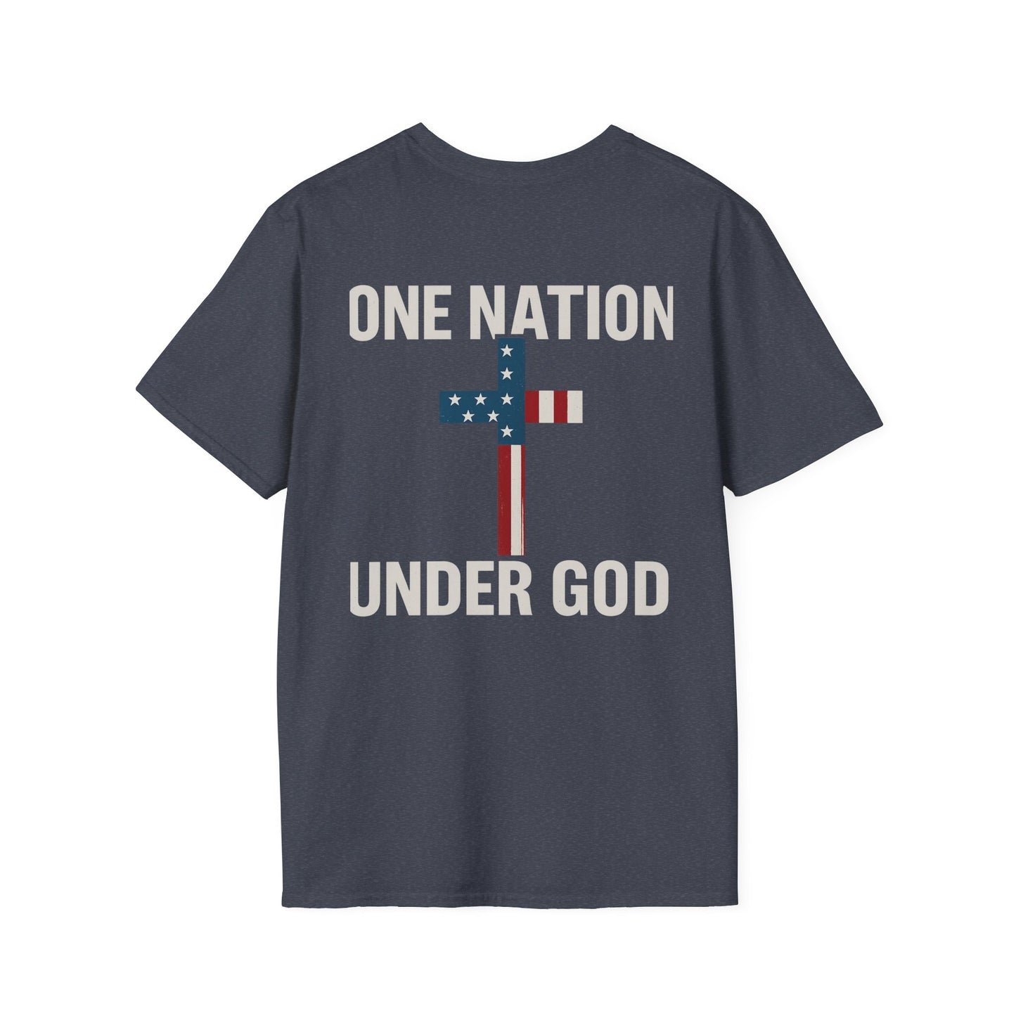Patriotic Christian T-Shirt, One Nation Under God Tee, Unisex Graphic Top, Faith-Based Apparel, Independence Day Gift, Casual Wear