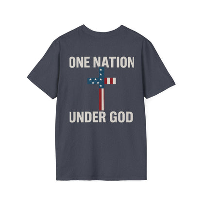 Patriotic Christian T-Shirt, One Nation Under God Tee, Unisex Graphic Top, Faith-Based Apparel, Independence Day Gift, Casual Wear