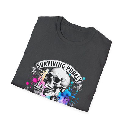 Surviving Purely Out of Spite T-Shirt | Inspirational Graphic Tee, Gift for Friends, Cool Casual Wear, Artistic Skull Design