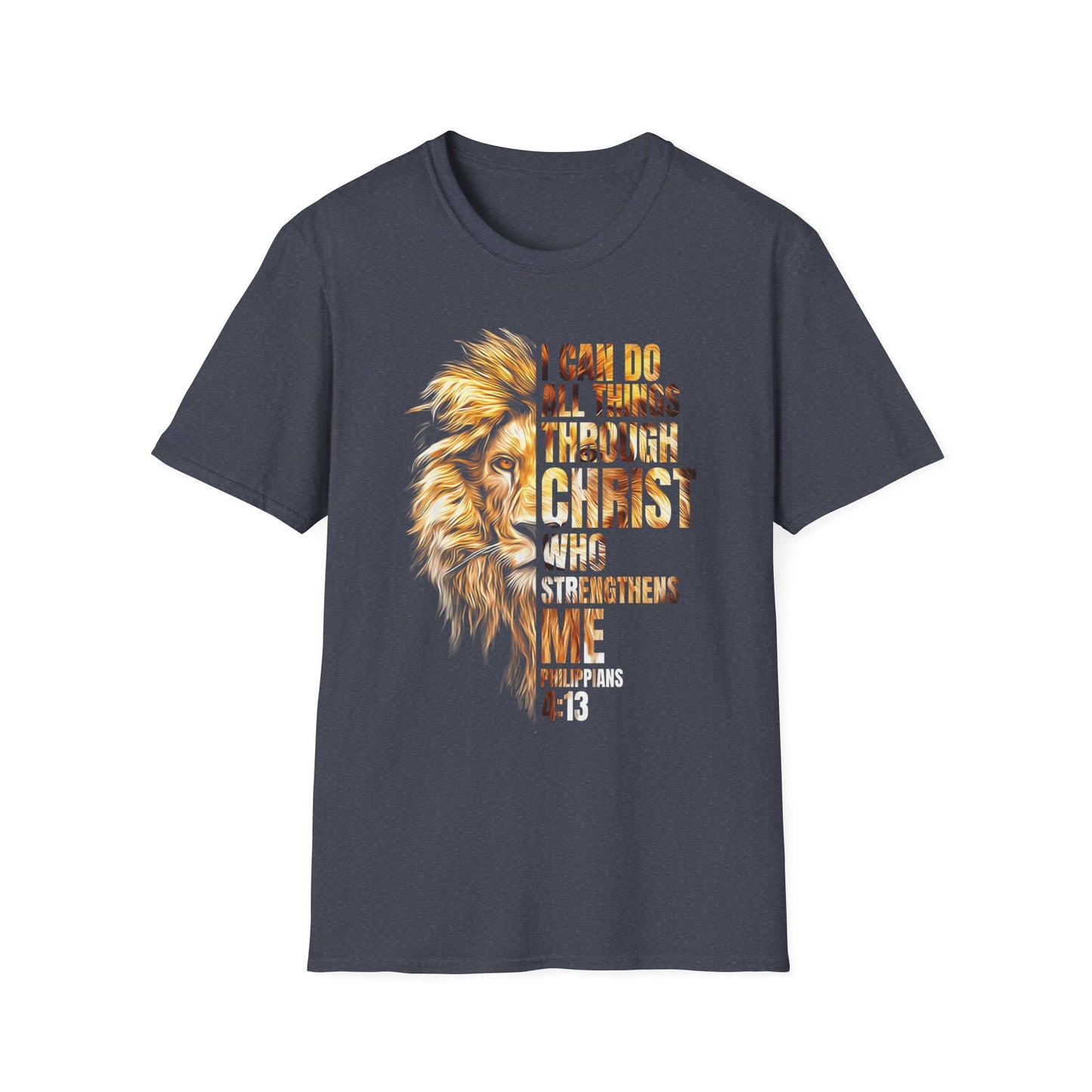 Faith-Inspired Lion T-Shirt, Christian Apparel, Inspirational Quote Shirt, Gifts for Believers, Motivational Tee