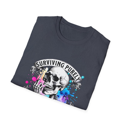 Surviving Purely Out of Spite T-Shirt | Inspirational Graphic Tee, Gift for Friends, Cool Casual Wear, Artistic Skull Design