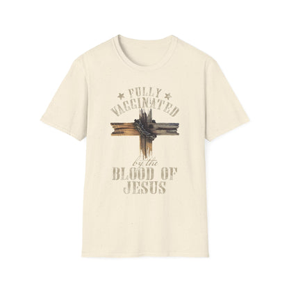 Faith-Inspired Unisex Softstyle T-Shirt, Inspirational Christian Tee, Fully Vaccinated by the Blood of Jesus, Religious Gift, Casual [...]