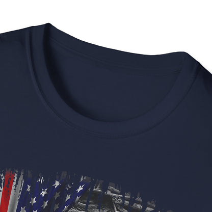 Patriotic Graphic T-Shirt - Unisex Softstyle Tee, Faith-Inspired Apparel, 4th of July, Memorial Day, Inspirational Gift