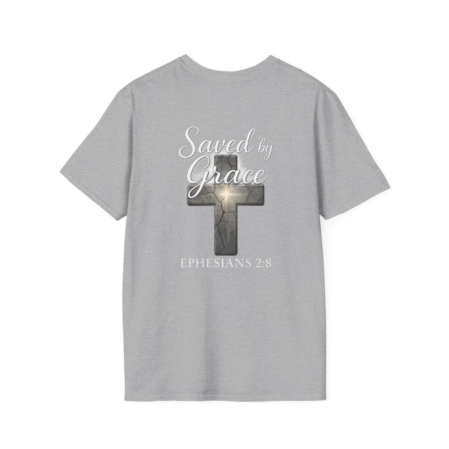 Christian Graphic Tee, Saved by Grace Shirt, Ephesians 2:8 T-Shirt, Unisex Faith Apparel, Inspirational Clothing