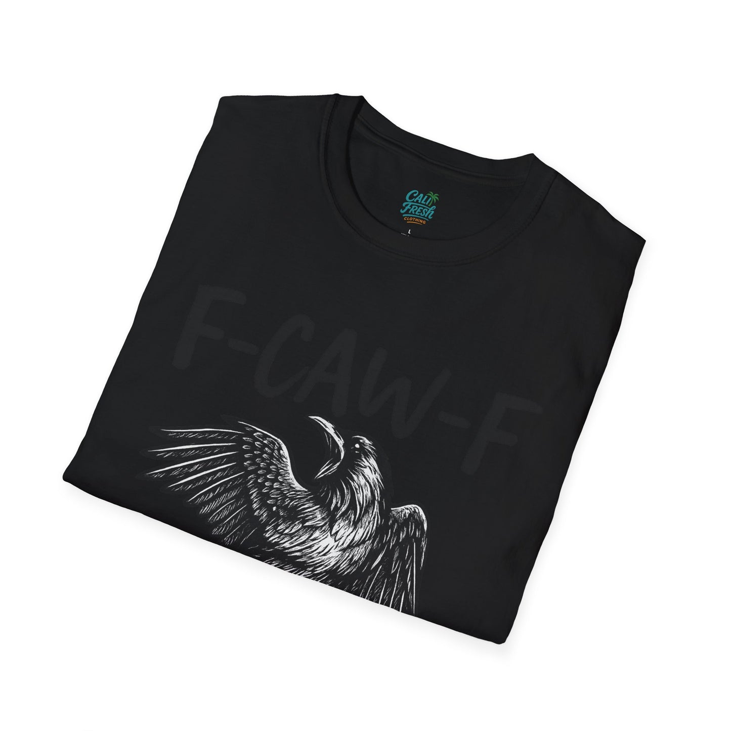 F-Caw-F Unisex Softstyle T-Shirt, Casual Graphic Tee, Gift for Bird Lovers, Unique Nature Shirt, Funny Animal Apparel