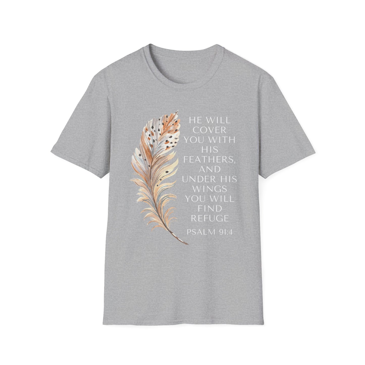 Faith-Inspired Unisex Softstyle T-Shirt – Psalm 91:4