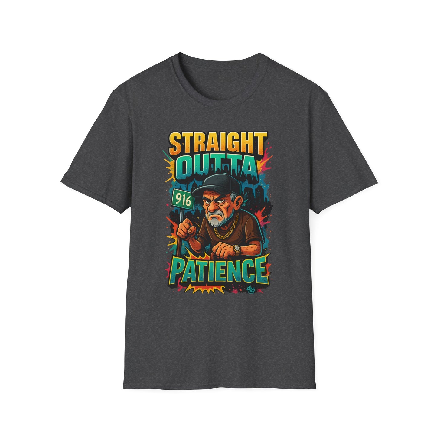 Straight Outta Patience Unisex T-Shirt - Funny Graphic Tee for Men and Women, Gift for Birthdays, Anniversaries, Casual Wear, Humor Fashion