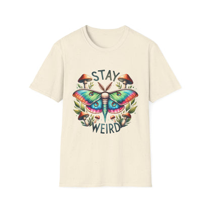 Stay Weird Unisex Softstyle T-Shirt - Fun Graphic Tee for Quirky Souls, Casual Wear, Gift for Birthday, Festival