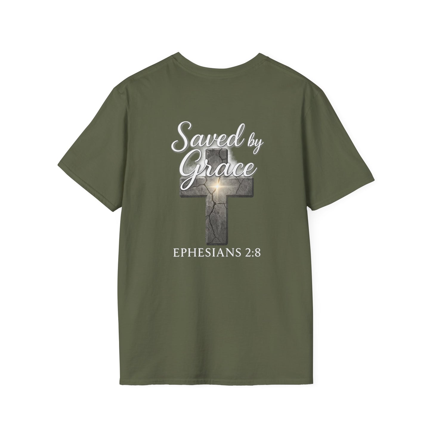 Christian Graphic Tee, Saved by Grace Shirt, Ephesians 2:8 T-Shirt, Unisex Faith Apparel, Inspirational Clothing