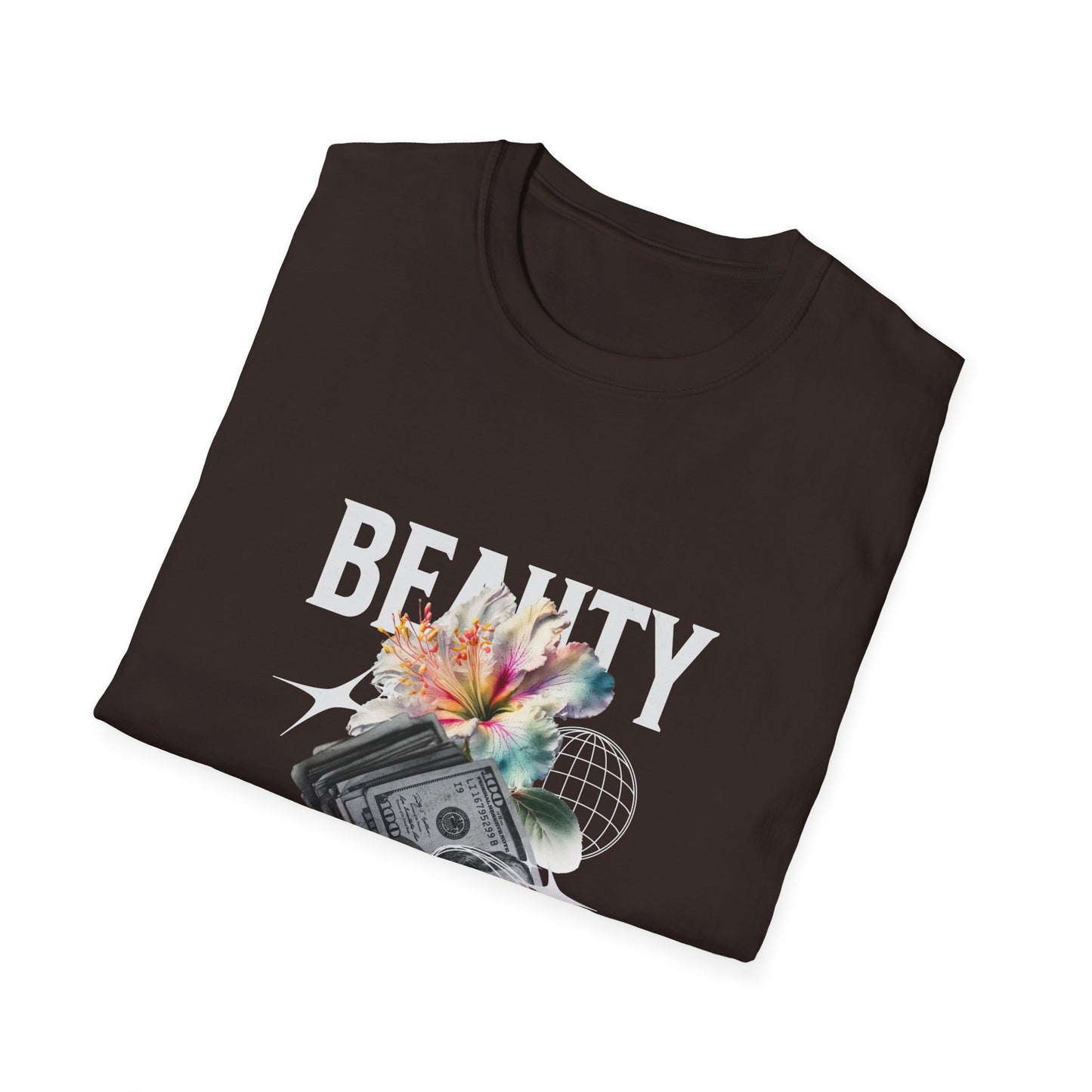 Floral Beauty & Money T-Shirt, Unisex Graphic Tee, Nature Inspired Shirt, Gift for Art Lovers, Casual Wear