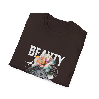 Floral Beauty & Money T-Shirt, Unisex Graphic Tee, Nature Inspired Shirt, Gift for Art Lovers, Casual Wear