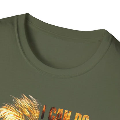 Faith-Inspired Lion T-Shirt, Christian Apparel, Inspirational Quote Shirt, Gifts for Believers, Motivational Tee