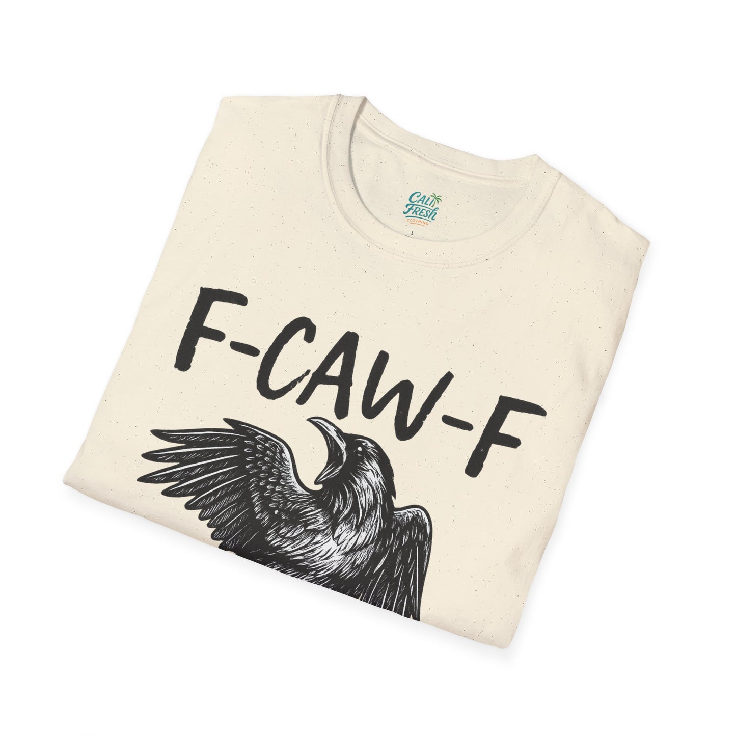 F-Caw-F Unisex Softstyle T-Shirt, Casual Graphic Tee, Gift for Bird Lovers, Unique Nature Shirt, Funny Animal Apparel