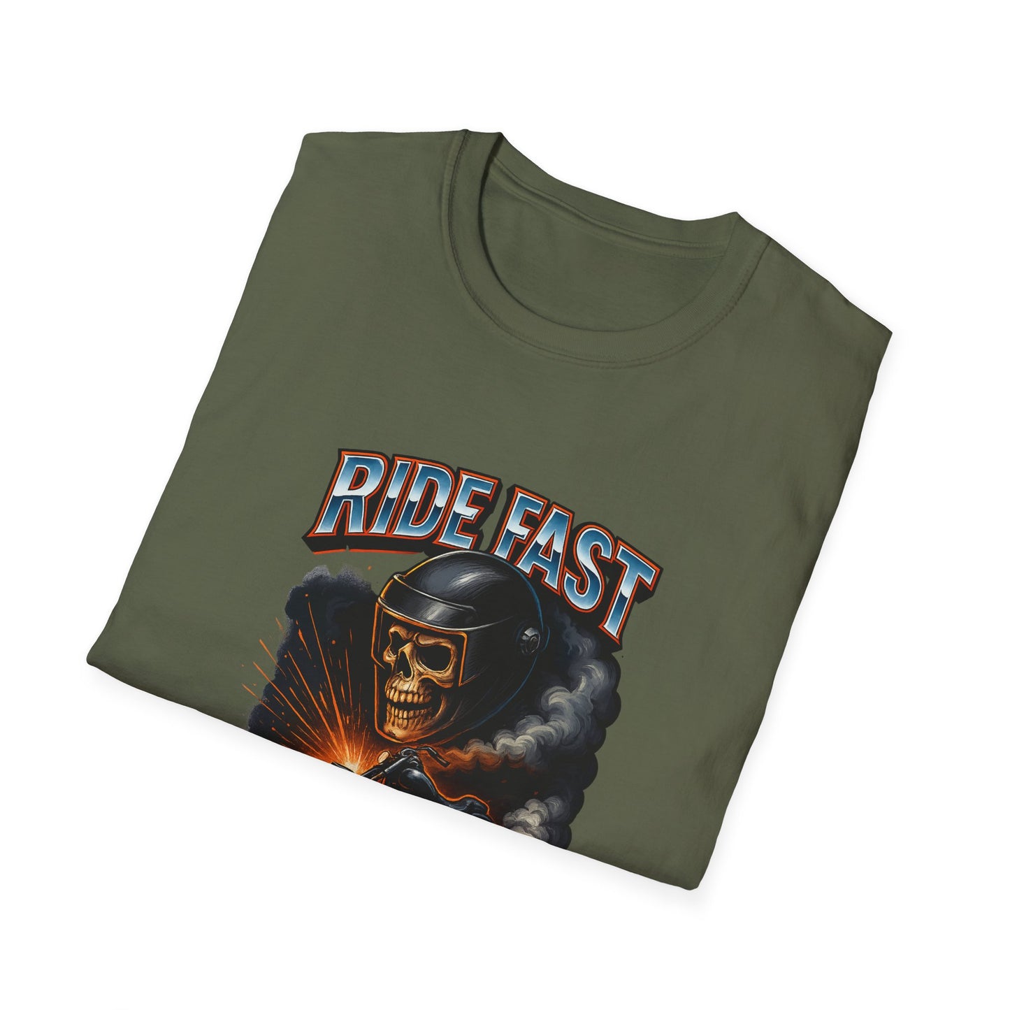 Ride Fast, Die Last Graphic Tee - Unisex Softstyle T-Shirt, Biker Gift, Motorcycle Apparel, Casual Wear, Ride Culture Shirt