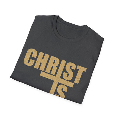 Christ is King Unisex Softstyle T-Shirt, Faith-Based Apparel, Religious Gift, Christian Tee, Versatile Casual Wear, Perfect for Holidays