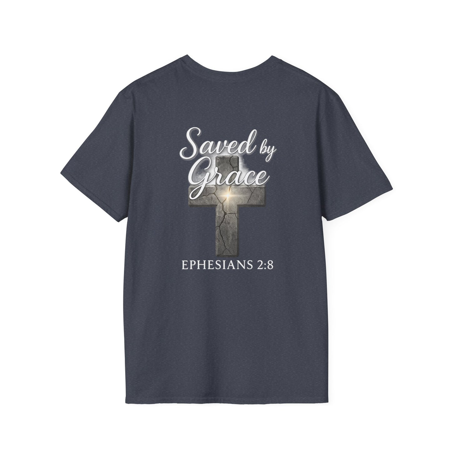 Christian Graphic Tee, Saved by Grace Shirt, Ephesians 2:8 T-Shirt, Unisex Faith Apparel, Inspirational Clothing