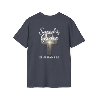Christian Graphic Tee, Saved by Grace Shirt, Ephesians 2:8 T-Shirt, Unisex Faith Apparel, Inspirational Clothing