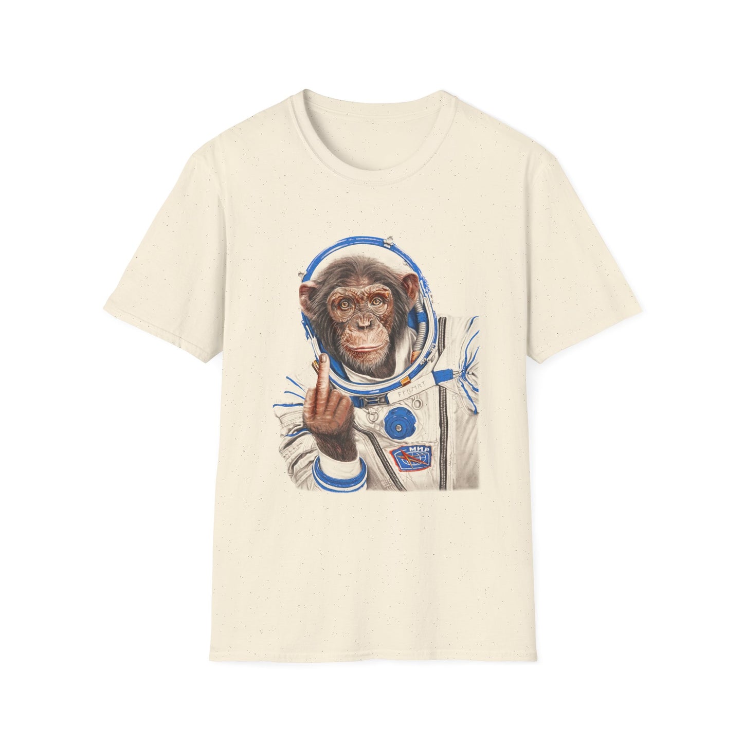 Funny Monkey Softstyle T-Shirt - Middle Finger Simian Humor