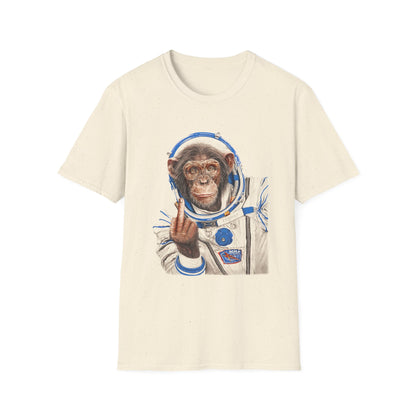 Funny Monkey Softstyle T-Shirt - Middle Finger Simian Humor