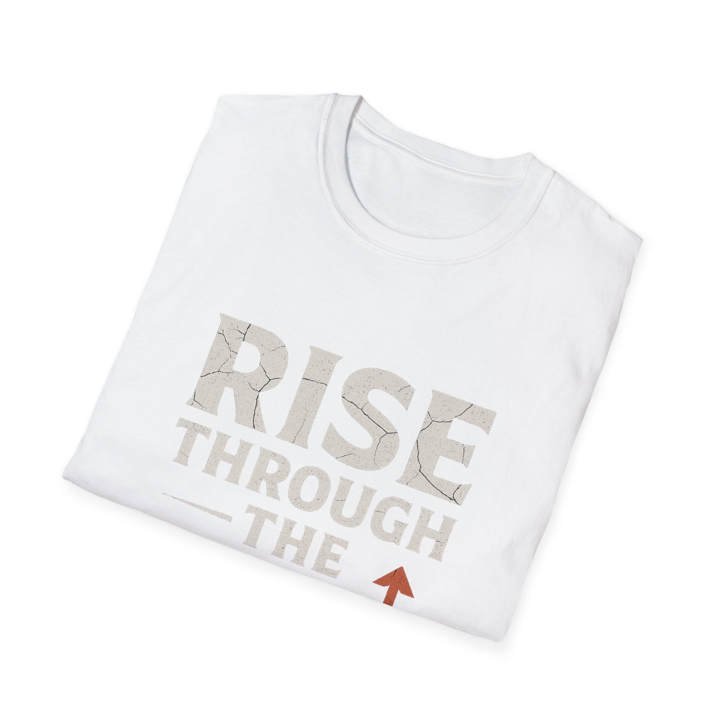 Inspirational Unisex Softstyle T-Shirt - Rise Through the Wreckage, Motivational Gift, Casual Wear, Workout Shirt, Uplifting Message Tee
