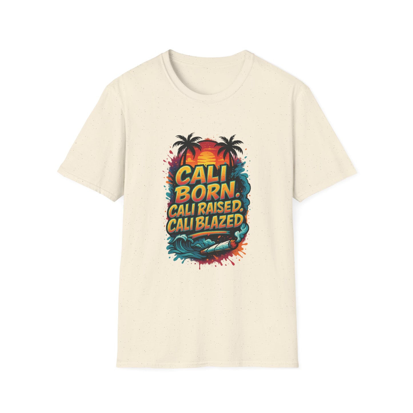 Cali Born Unisex Softstyle T-Shirt, California Pride Tee, Beach Vibes Shirt, Summer Casual Wear, Gift for Travel Lovers