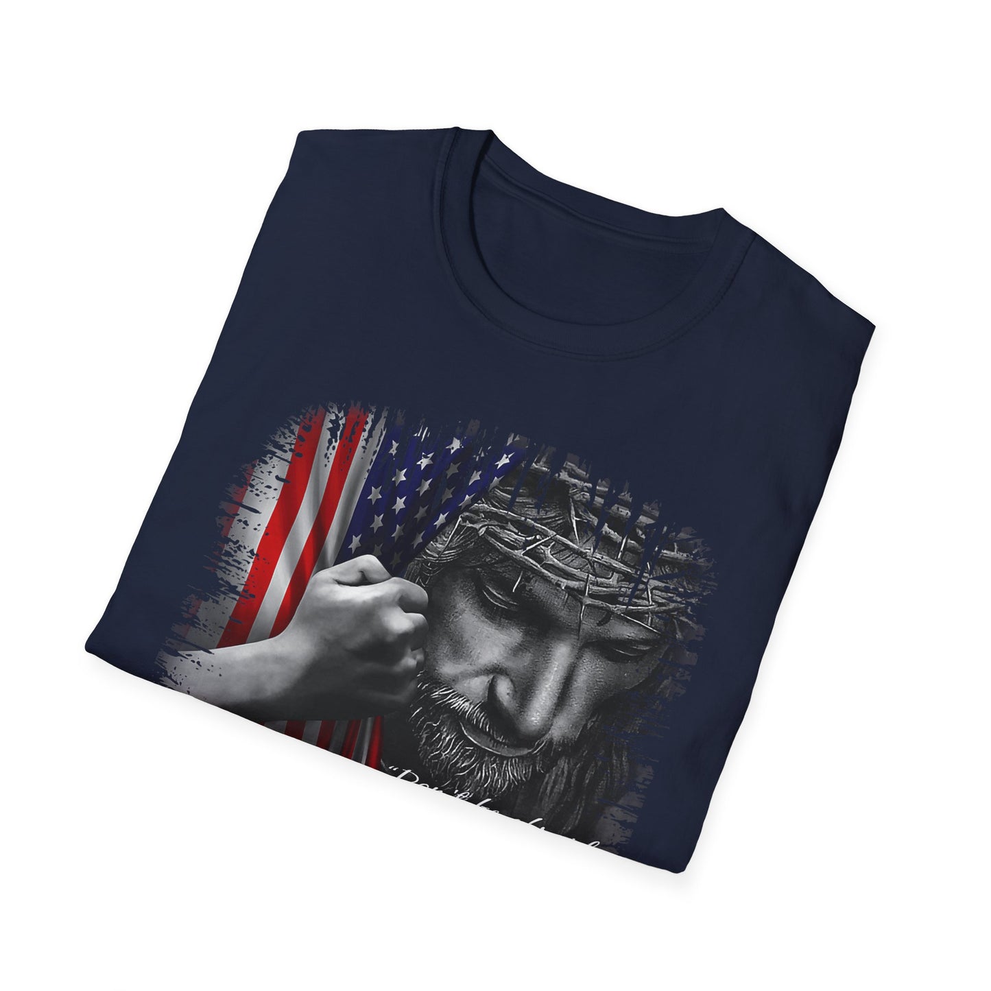 Patriotic Graphic T-Shirt - Unisex Softstyle Tee, Faith-Inspired Apparel, 4th of July, Memorial Day, Inspirational Gift
