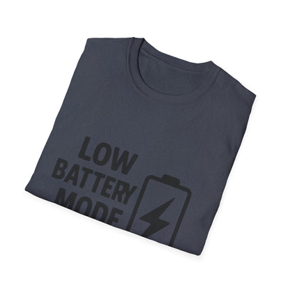 Low Battery Mode Unisex Softstyle T-Shirt, Gift for Tech Lovers, Casual Wear, Funny Tee, Great for Birthdays, Geek Culture