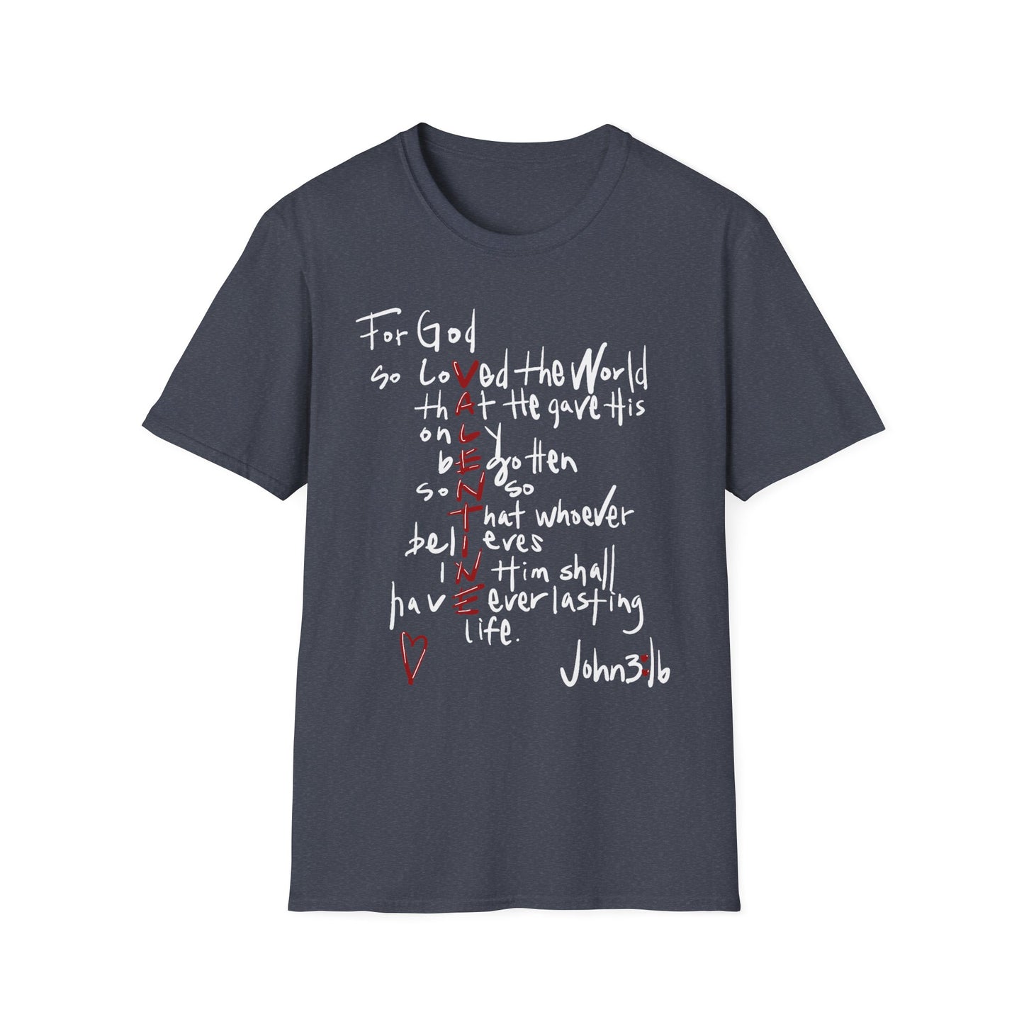 Faith-Inspired Unisex Softstyle T-Shirt - John 3:16 Love Graphic