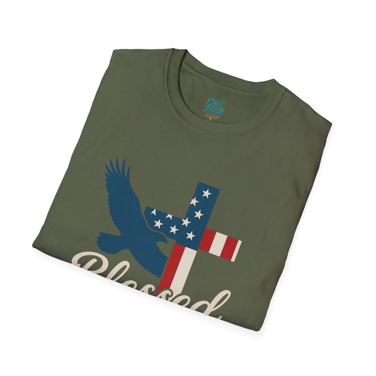 Blessed & Free Unisex T-Shirt | Inspirational American Flag Tee, Faith-Based Gift, Patriotic Apparel, Comfort Fit, Everyday Wear