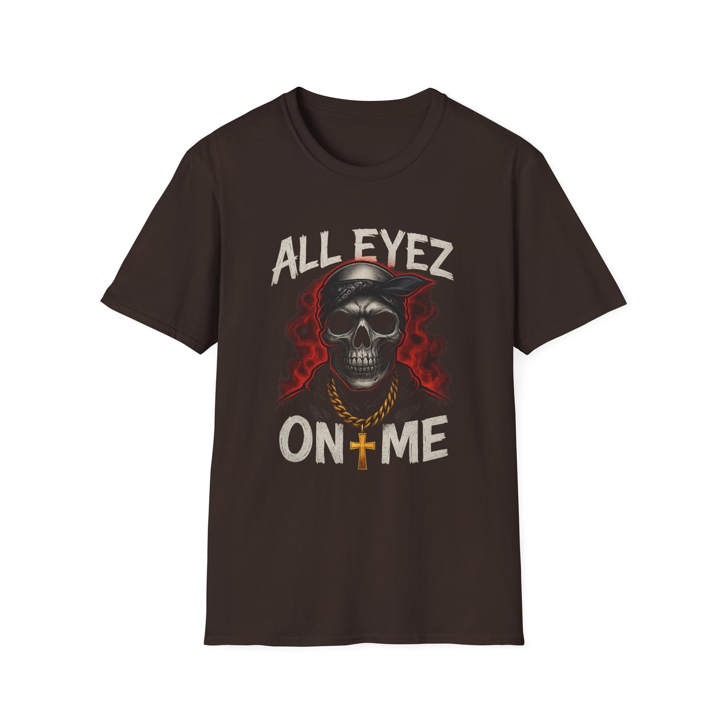 All Eyez on Me Skull Unisex T-Shirt | Casual Streetwear, Music Vibe Tee, Cool Graphic Apparel, Hip-Hop Fashion, Gift for Music Lovers