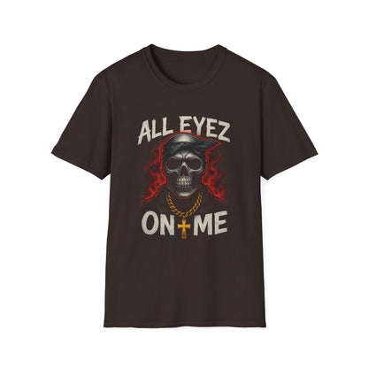 All Eyez on Me Skull Unisex T-Shirt | Casual Streetwear, Music Vibe Tee, Cool Graphic Apparel, Hip-Hop Fashion, Gift for Music Lovers