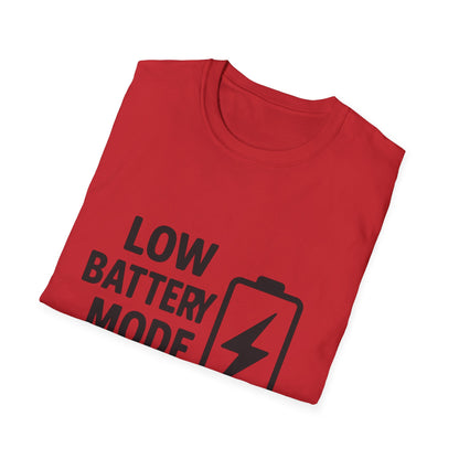 Low Battery Mode Unisex Softstyle T-Shirt, Gift for Tech Lovers, Casual Wear, Funny Tee, Great for Birthdays, Geek Culture