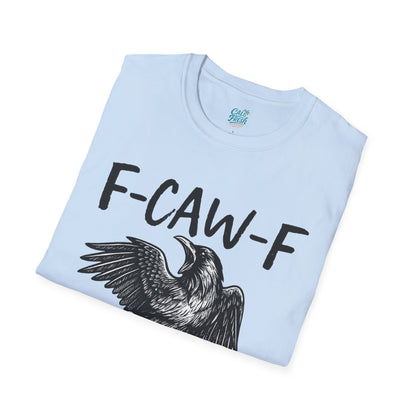 F-Caw-F Unisex Softstyle T-Shirt, Casual Graphic Tee, Gift for Bird Lovers, Unique Nature Shirt, Funny Animal Apparel