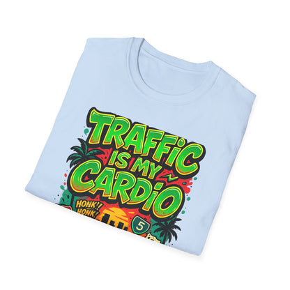 Traffic Is My Cardio T-Shirt, Fun Graphic Tee, Unisex Humor Shirt, Casual Wear, Gift for Drivers, Car Enthusiast Apparel
