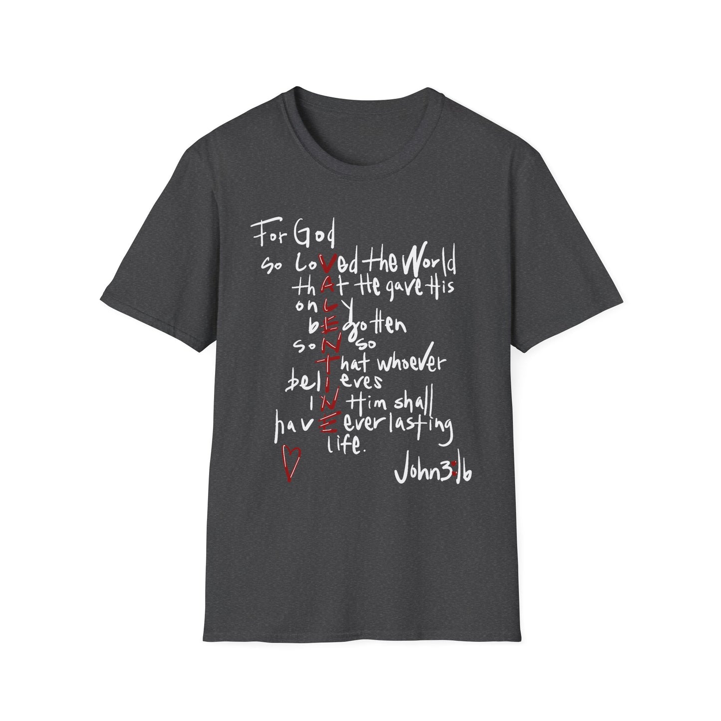 Faith-Inspired Unisex Softstyle T-Shirt - John 3:16 Love Graphic