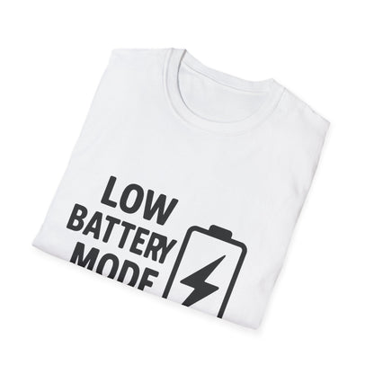 Low Battery Mode Unisex Softstyle T-Shirt, Gift for Tech Lovers, Casual Wear, Funny Tee, Great for Birthdays, Geek Culture
