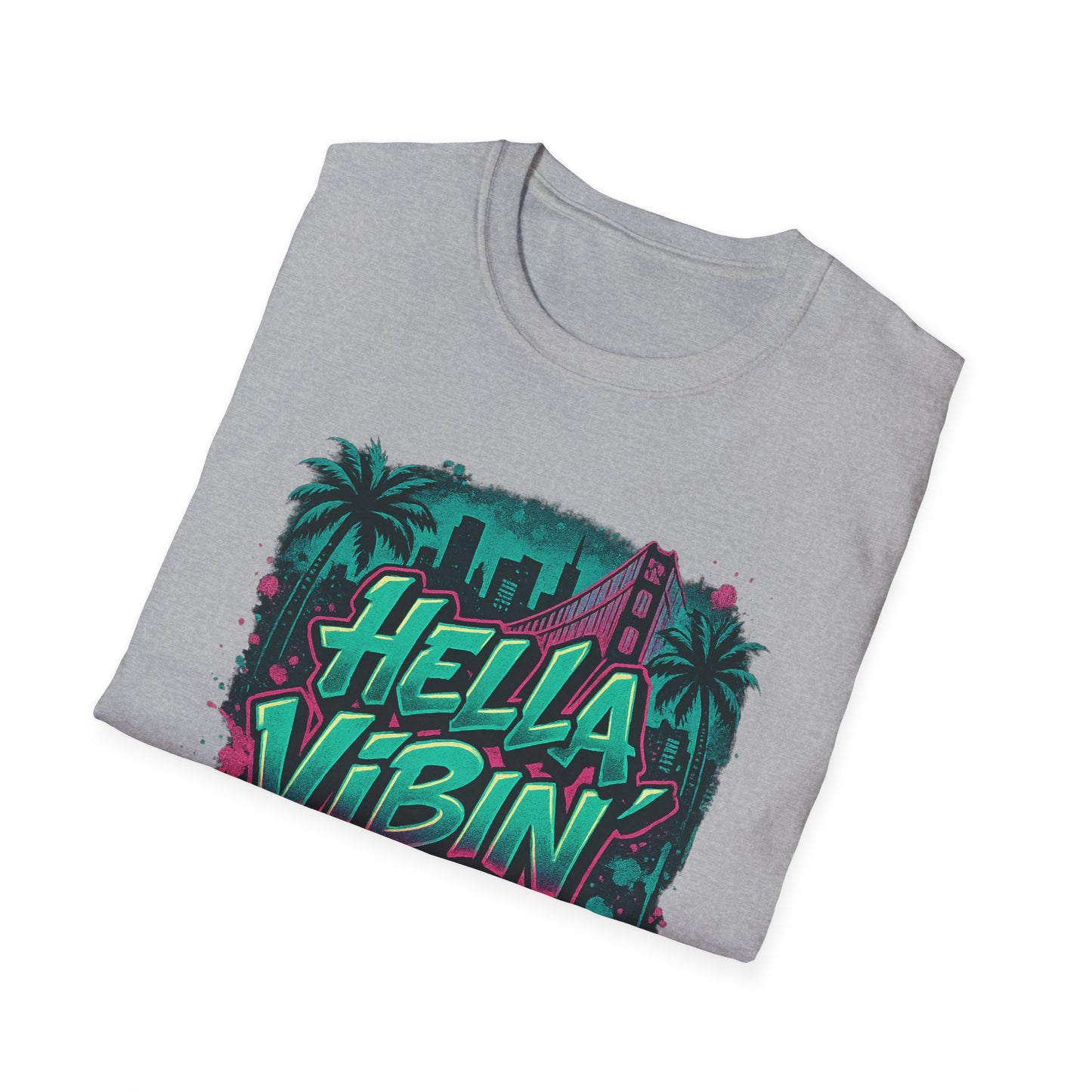 Hella Vibin' Unisex Softstyle T-Shirt, Summer Vibes, Festival Wear, Gift for Friends, Casual Lifestyle, Retro Design