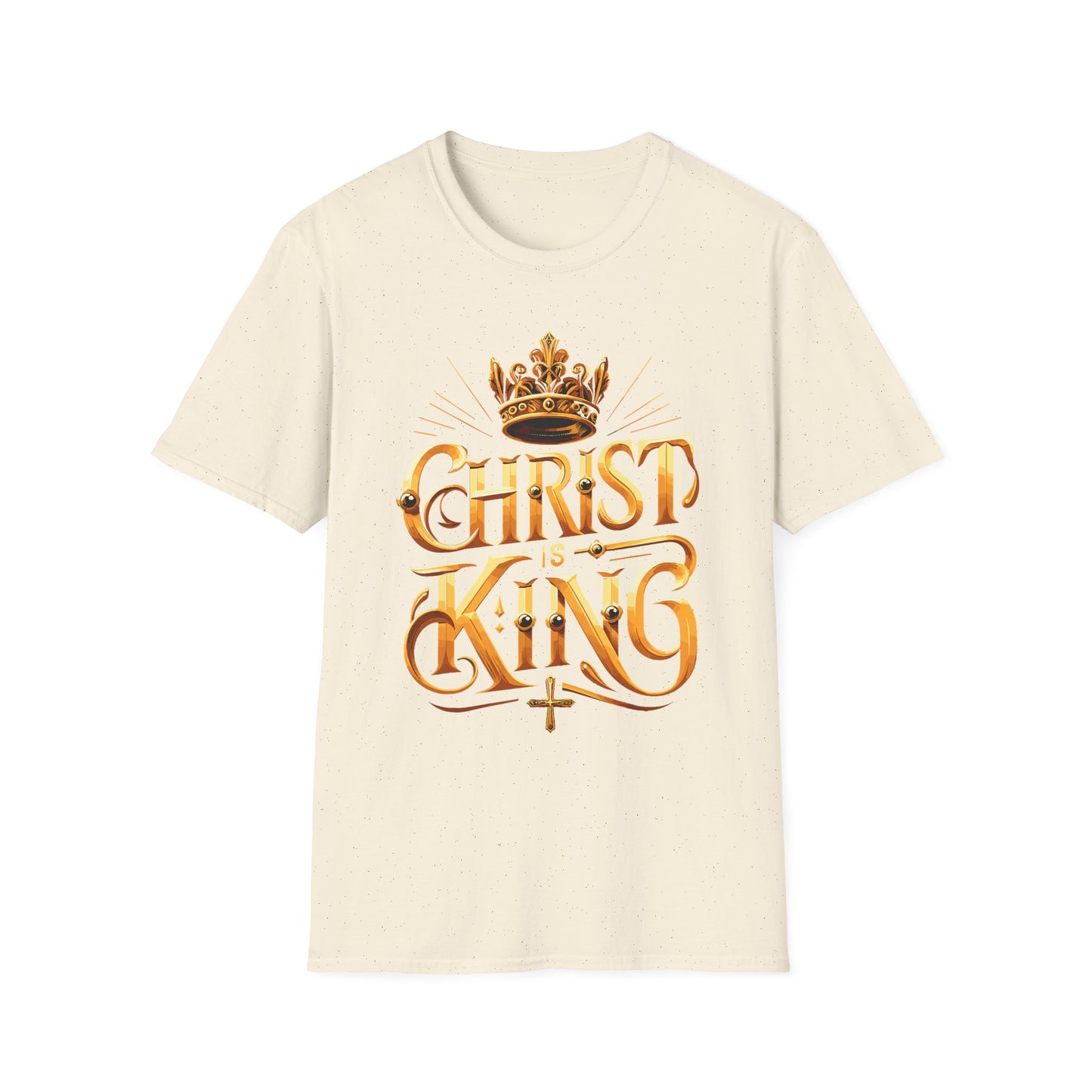 Christ is King Graphic T-Shirt, Faith-Based Tee, Unisex Softstyle Shirt, Christian Apparel, Inspirational Gift for Holidays