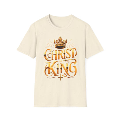Christ is King Graphic T-Shirt, Faith-Based Tee, Unisex Softstyle Shirt, Christian Apparel, Inspirational Gift for Holidays