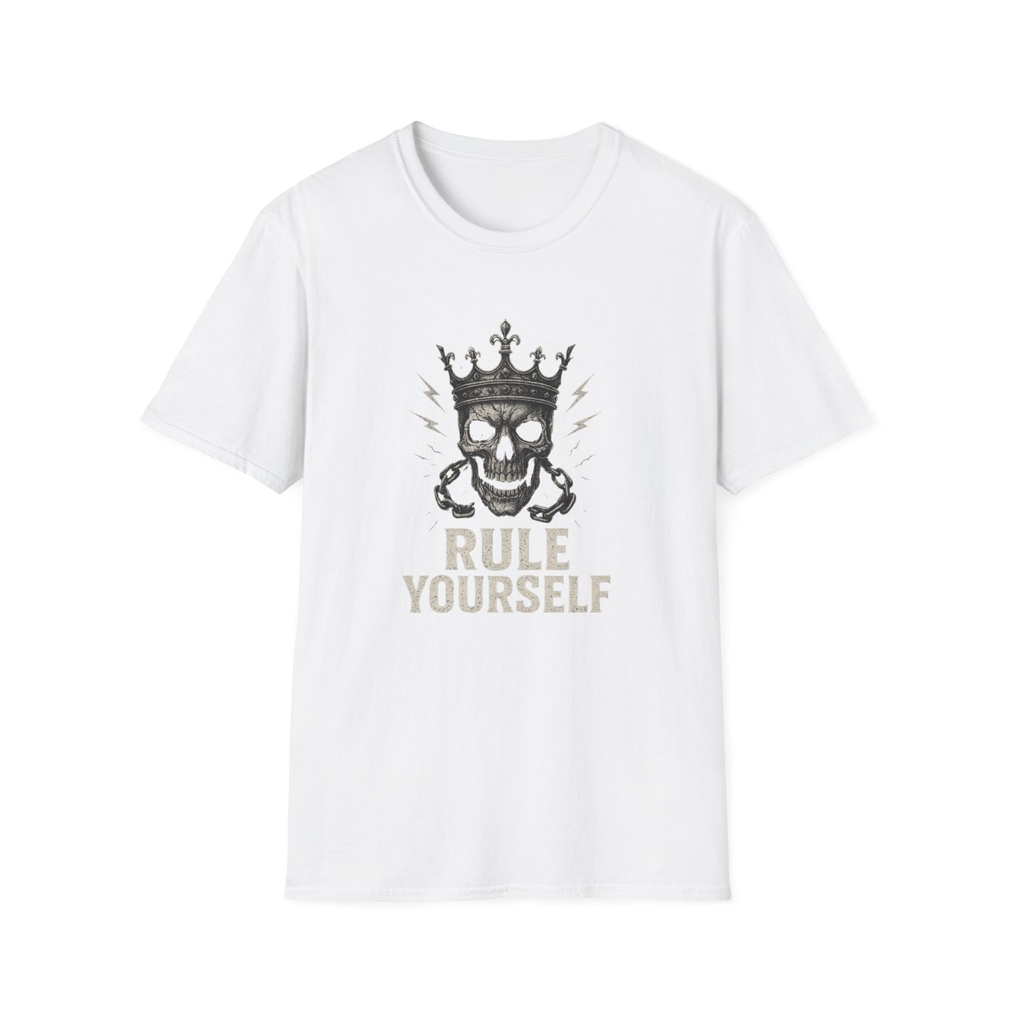 Skull Crown Unisex T-Shirt, Rule Yourself Apparel, Edgy Graphic Tee, Streetwear, Self-Empowerment Gift