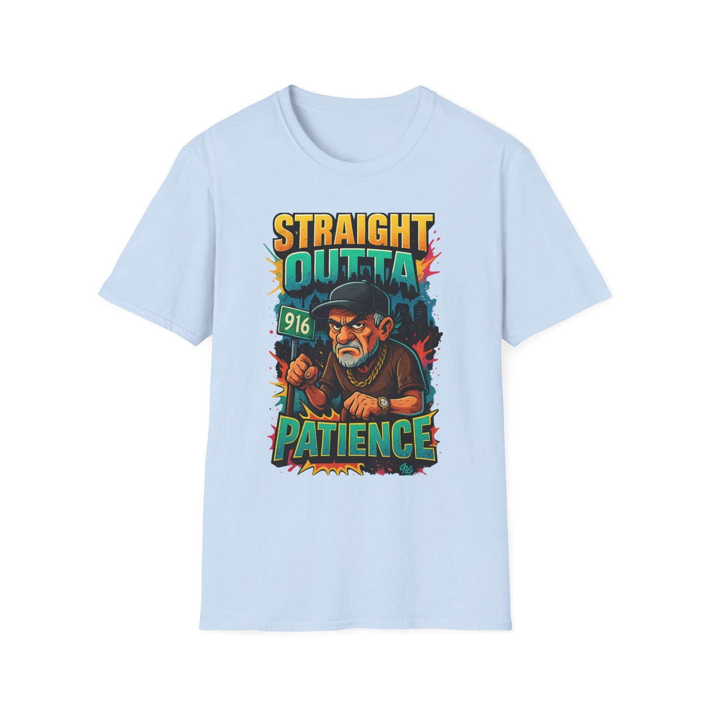 Straight Outta Patience Unisex T-Shirt - Funny Graphic Tee for Men and Women, Gift for Birthdays, Anniversaries, Casual Wear, Humor Fashion