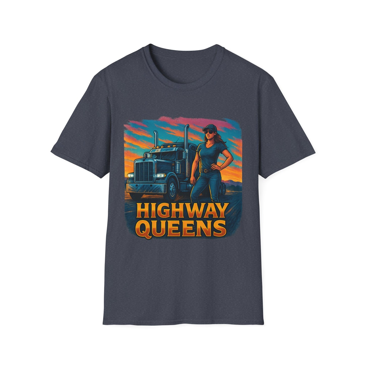Highway Queens Unisex T-Shirt, Truck Driver Tee, Road Trip Shirt, Casual Gift, Women's Empowerment Apparel