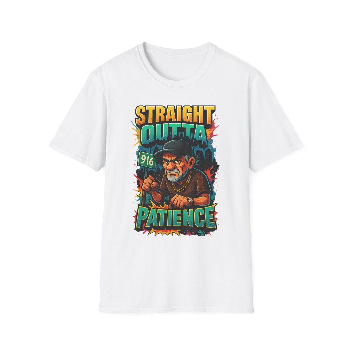 Straight Outta Patience Unisex T-Shirt - Funny Graphic Tee for Men and Women, Gift for Birthdays, Anniversaries, Casual Wear, Humor Fashion