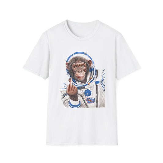 Funny Monkey Softstyle T-Shirt - Middle Finger Simian Humor