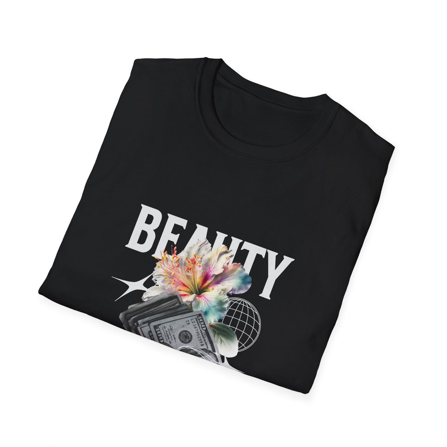 Floral Beauty & Money T-Shirt, Unisex Graphic Tee, Nature Inspired Shirt, Gift for Art Lovers, Casual Wear